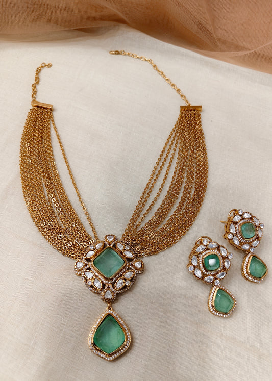 Moissanite Meant Necklace Set-G754800