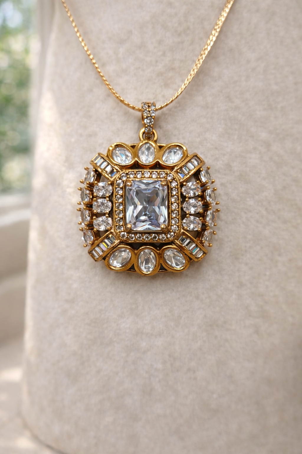 Square Mossonite Pendent Set-G351300