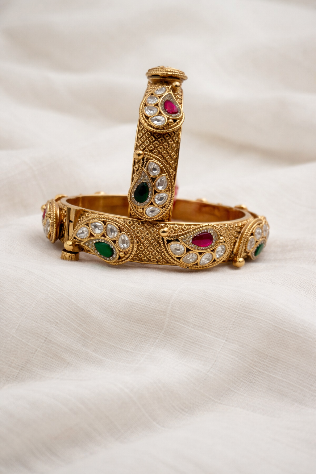 Antique Gold-Plated Bangles(Set of 2)