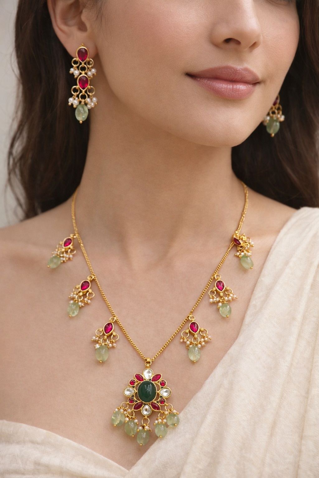Elegant Jadau Kundan Invisible Set