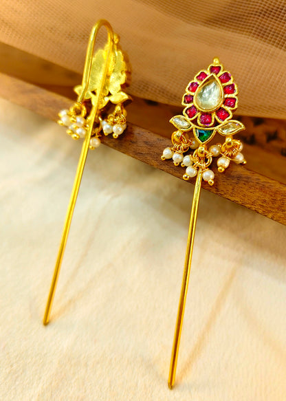 Jadau Bugadi Pin Earrings.-G351500