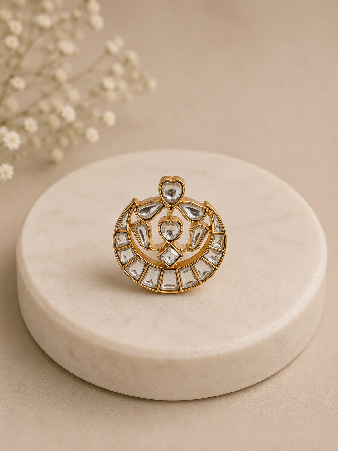 White Jadau Ring-G151100