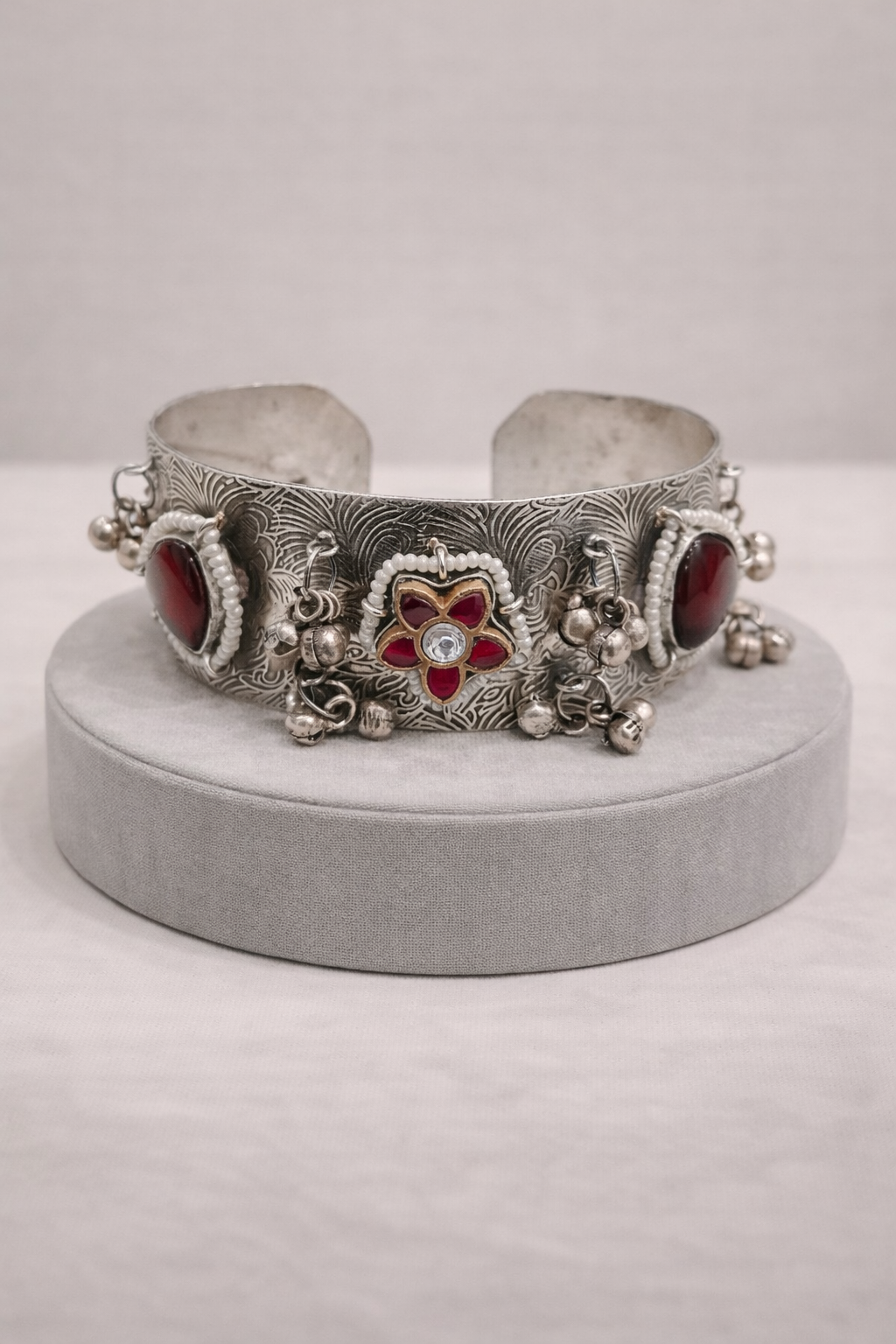 Oxidized Silver Bangles Kada/Cuff-G351400