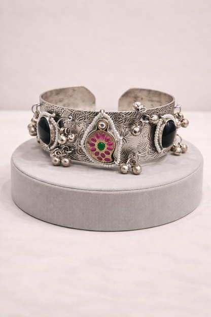 Oxidized Silver Bangles Kada/Cuff-G351400