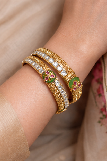 Heritage Mint Green Bangles (Set of 2)