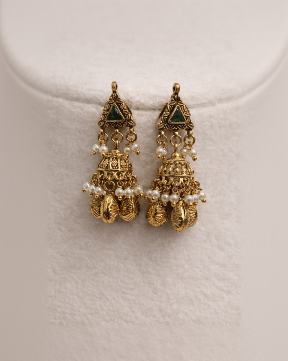 Antique Kempu & Pearl Pendant Set-G351400