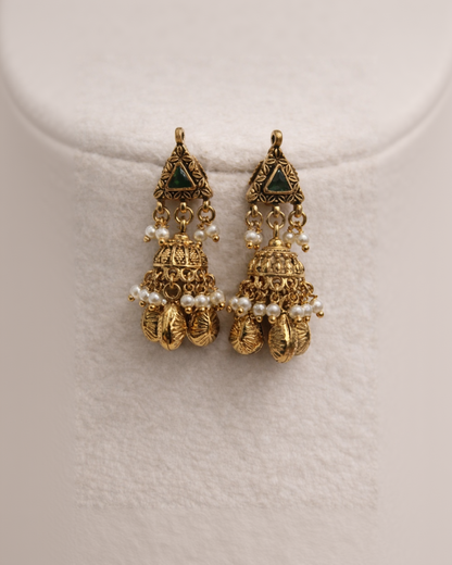 Antique Kempu & Pearl Pendant Set-G351400