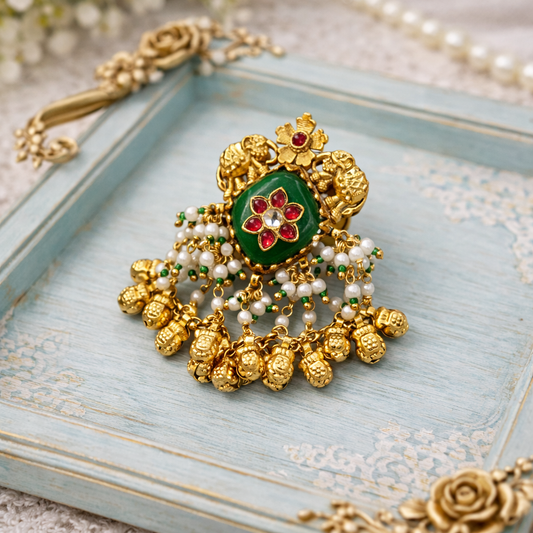 Jadau Elephant Statement Ring