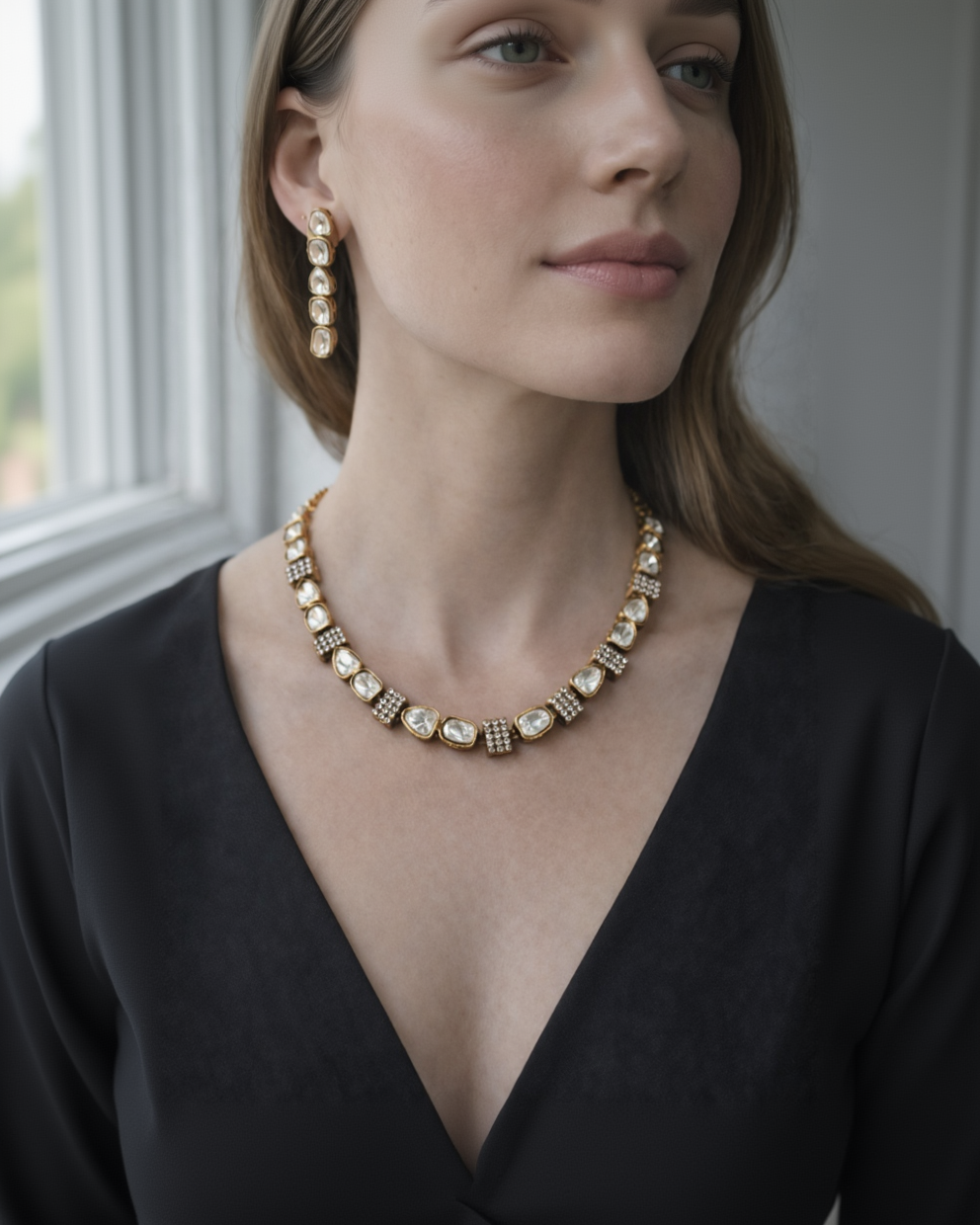 Victorian Mossonite Necklace Set-G351800