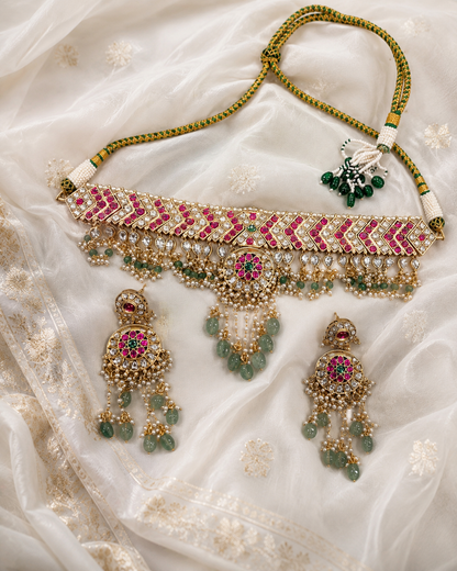 Handcrafted Jadau Kundan & Polki Choker Set-G117000