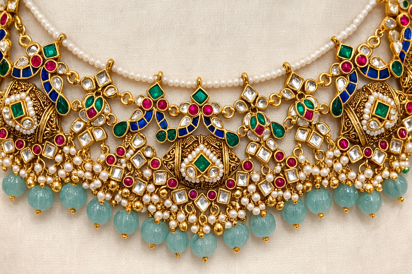 Heritage Kundan Polki Dodi Necklace Set