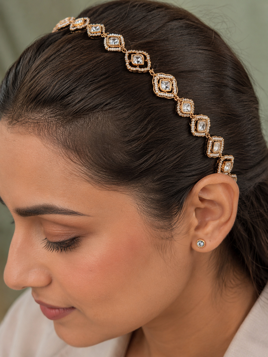 Jadau Kundan Mathapatti Hairband-G392700