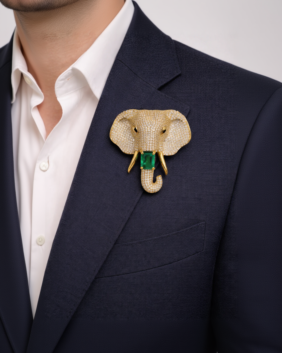 Elephant Rubby Brooch-G351500