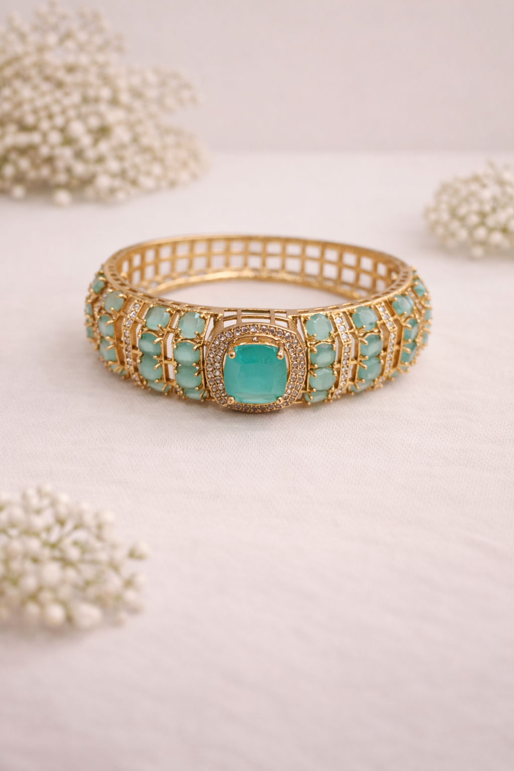 The Aquamarine Empress Bangle Bracelet