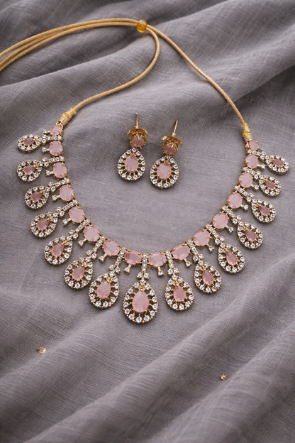 Victorian Pink chocker Necklace Set