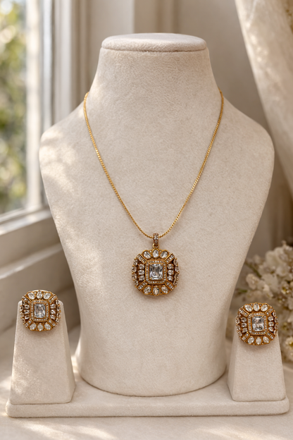 Square Mossonite Pendent Set-G351300