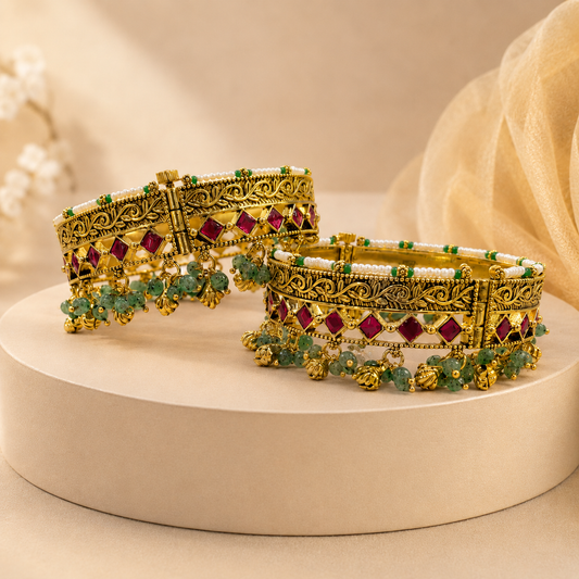 Pachhi Kundan Jadau Bangles(Set of 2)-G7511800