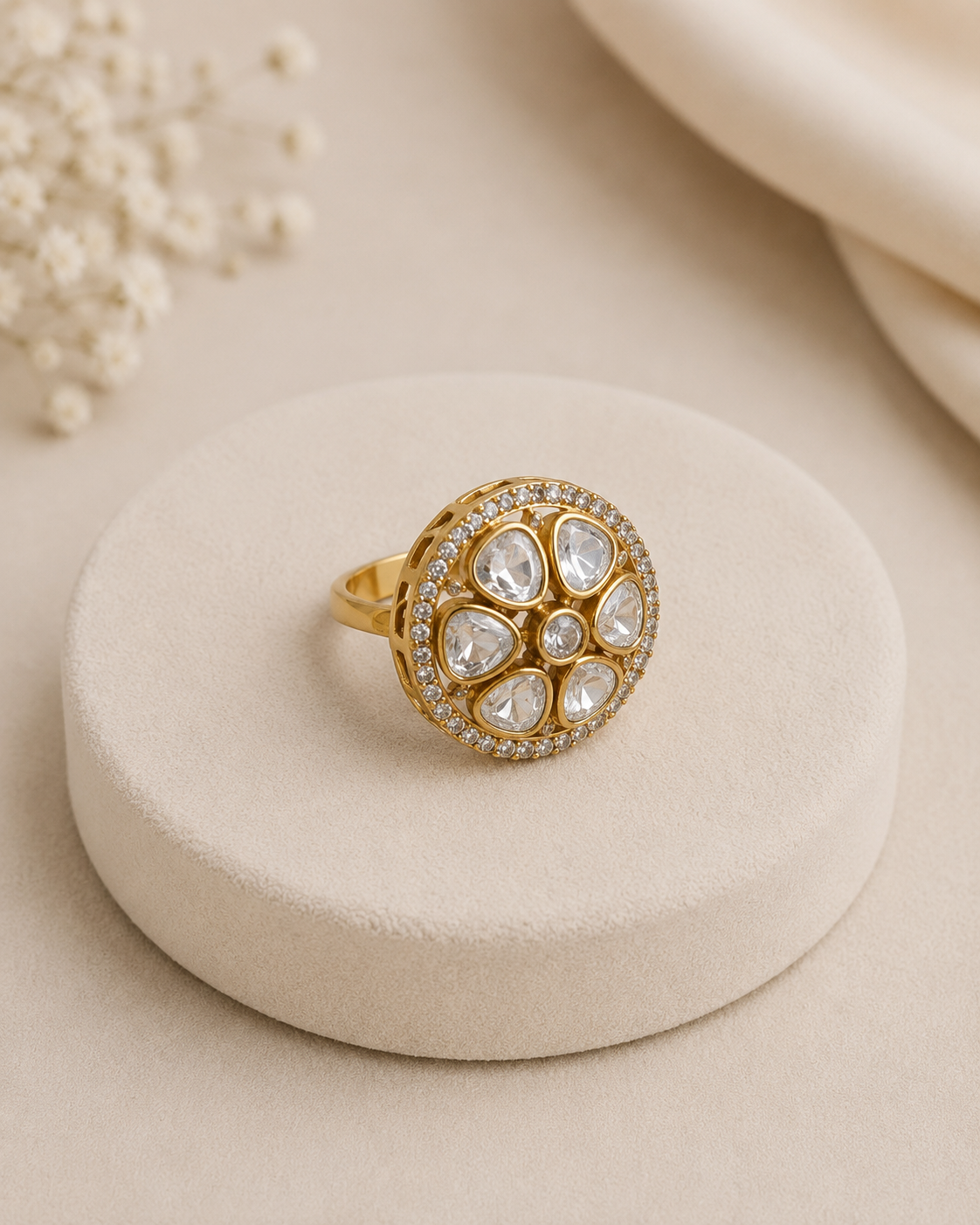 Kundan Statement Ring-G11650