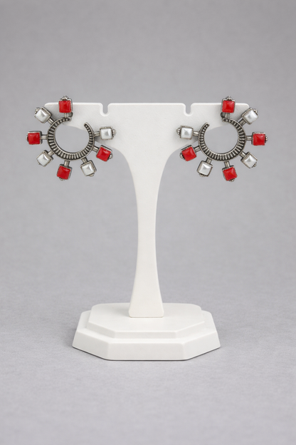 Oxidized Silver Earings Stands-G35350