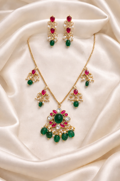 Teardrop Kundan Jadau Invisible Necklace