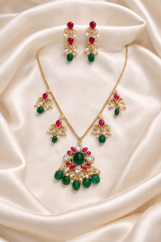 Teardrop Kundan Jadau Invisible Necklace