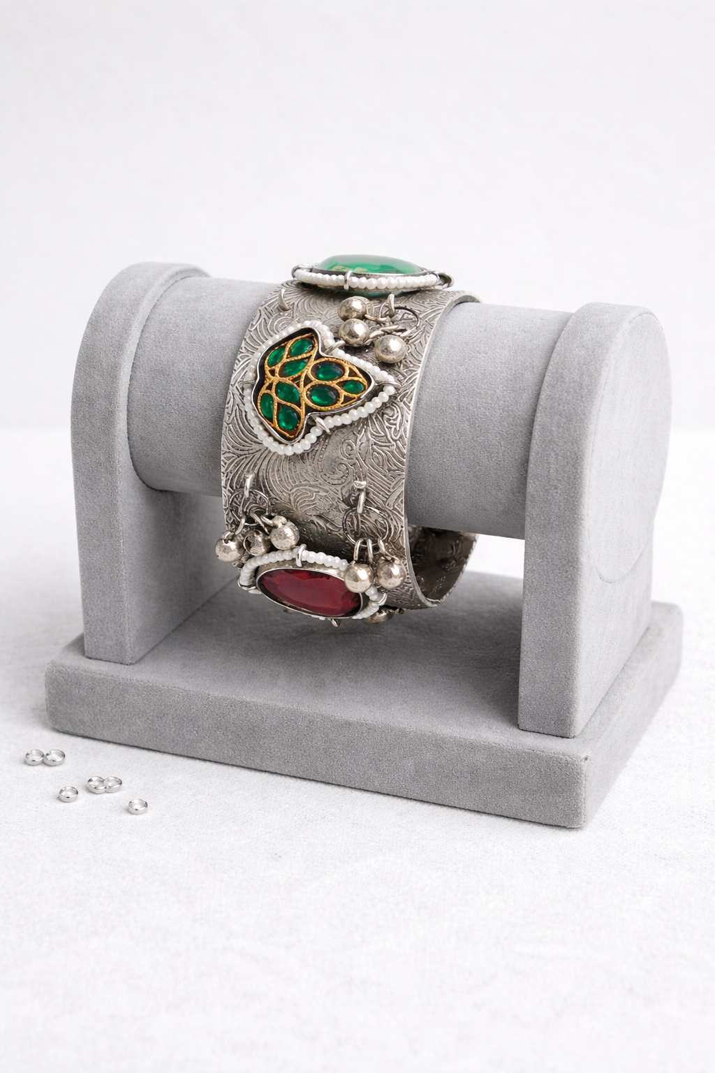 Oxidized Silver Bangles Kada/Cuff-G351400
