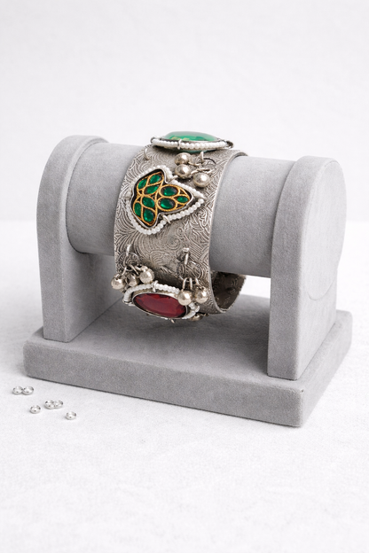 Oxidized Silver Bangles Kada/Cuff-G351400