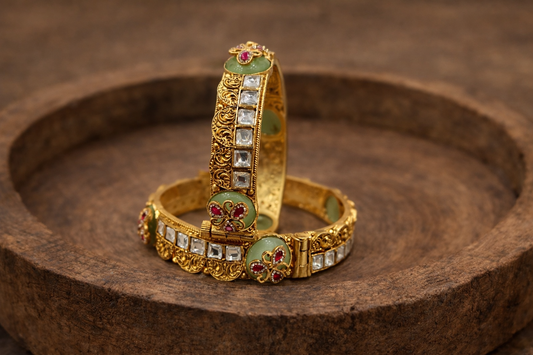 Heritage Mint Green Bangles (Set of 2)