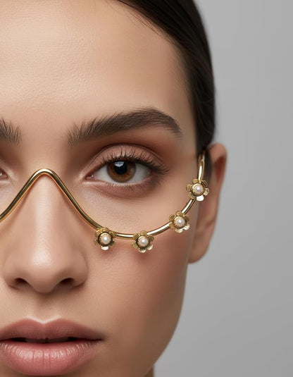 Tiara Pearl-Embellished Gold Facelet-G75550