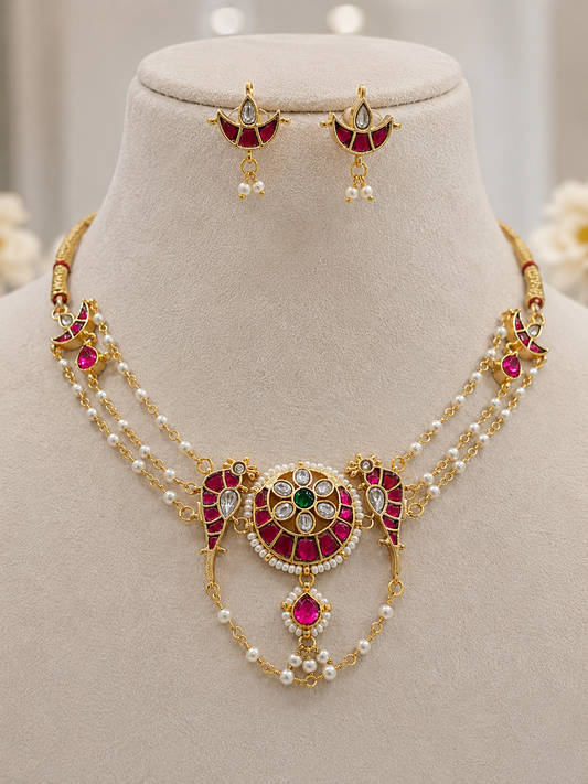 Jadav Kundan Necklace Set-G752100