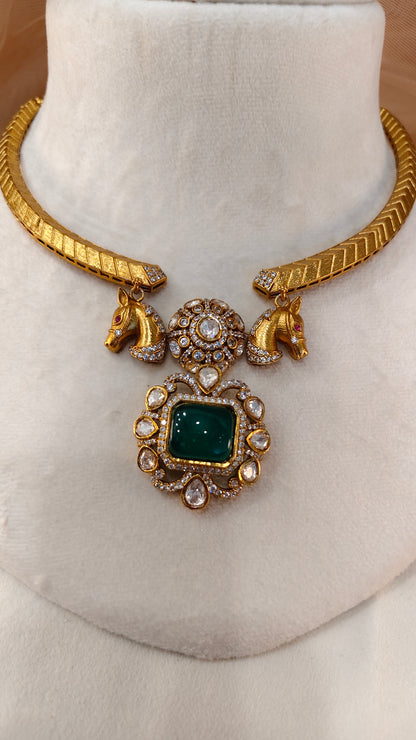 Moissanite Emerald Hasli Choker Set-G426200