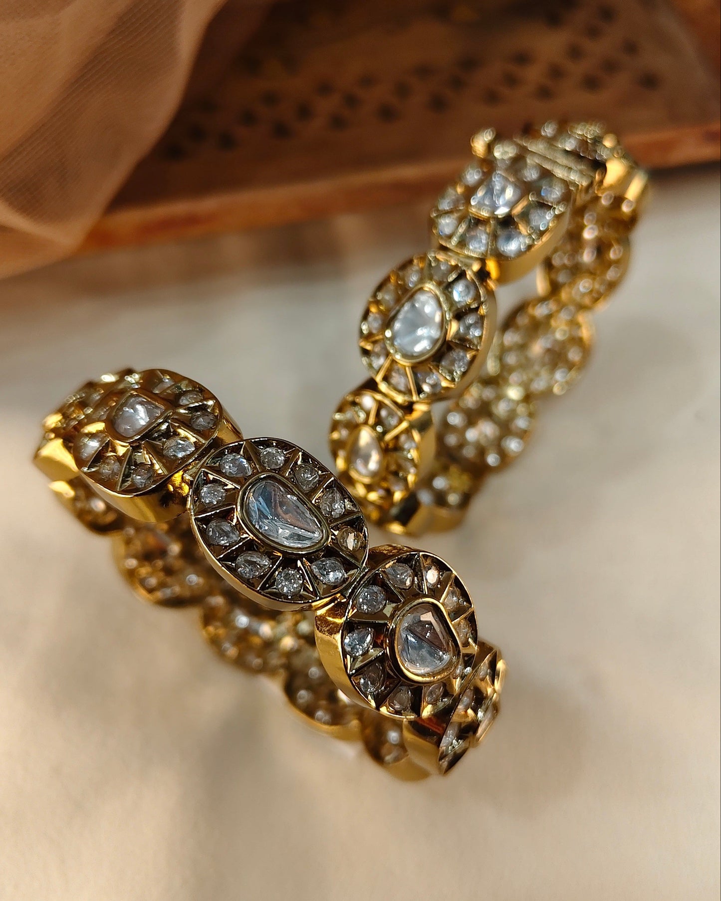 Polki Kundan Bangle Set(Set of 2)-G757100