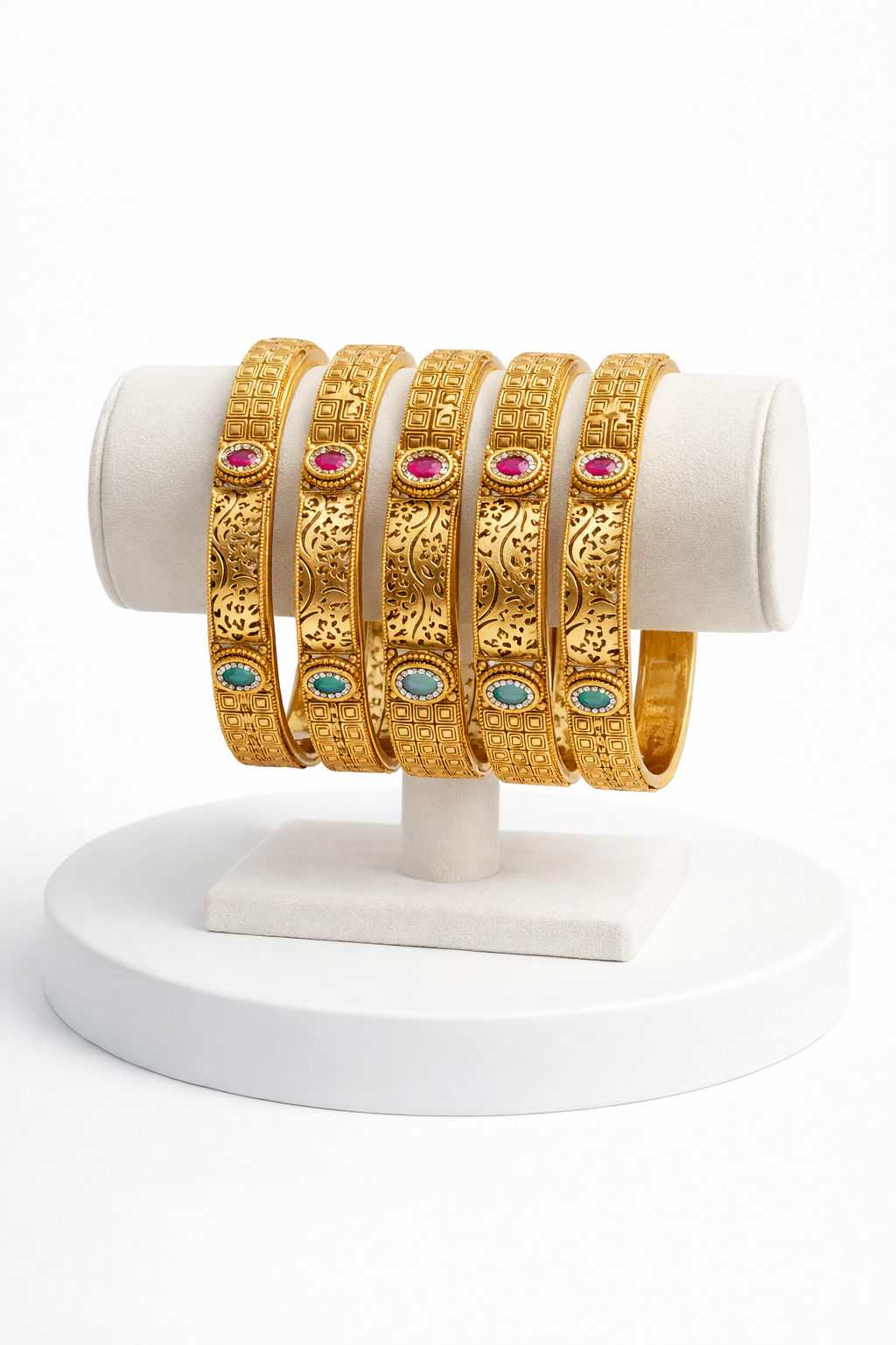 Gold Plated Bangles(Set of 6)