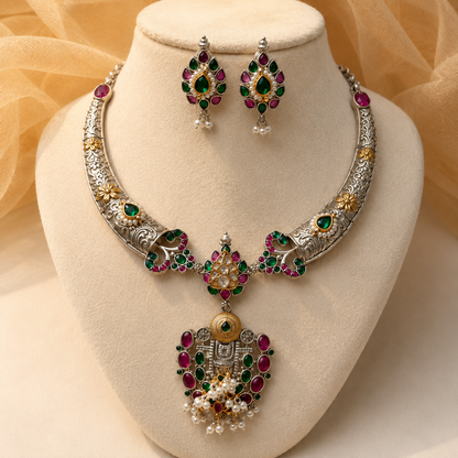 German Silver Necklace Set-02132