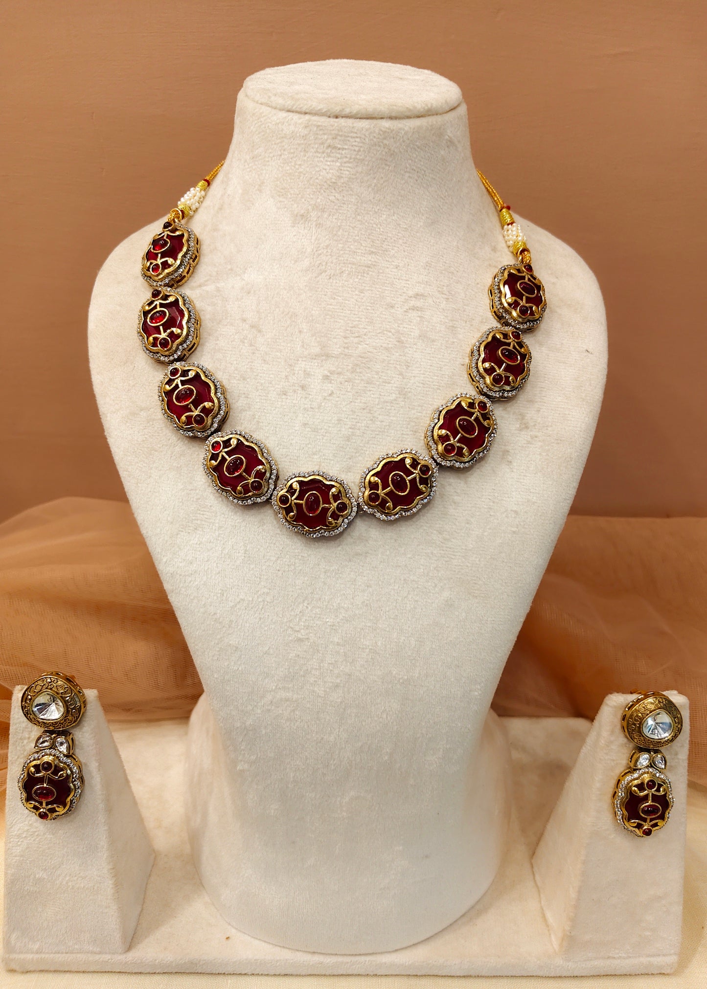 Ruby Sabyasachi Necklace Set-G353000