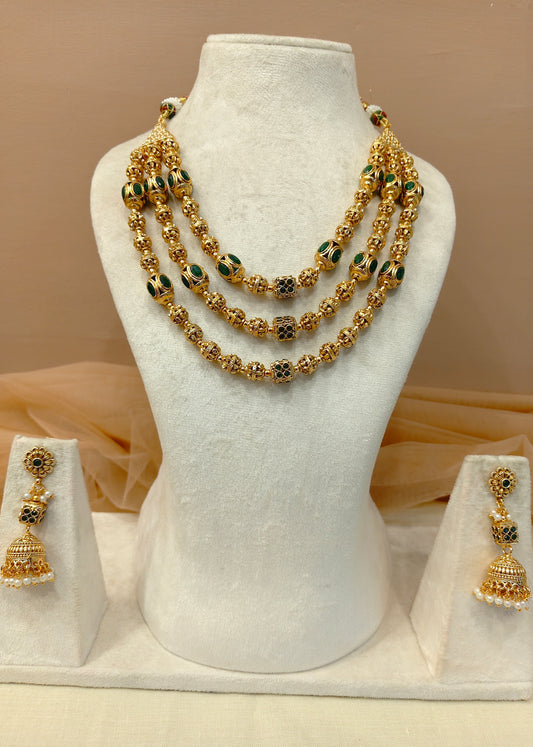 3-Layer Beaded Necklace Set-G352200