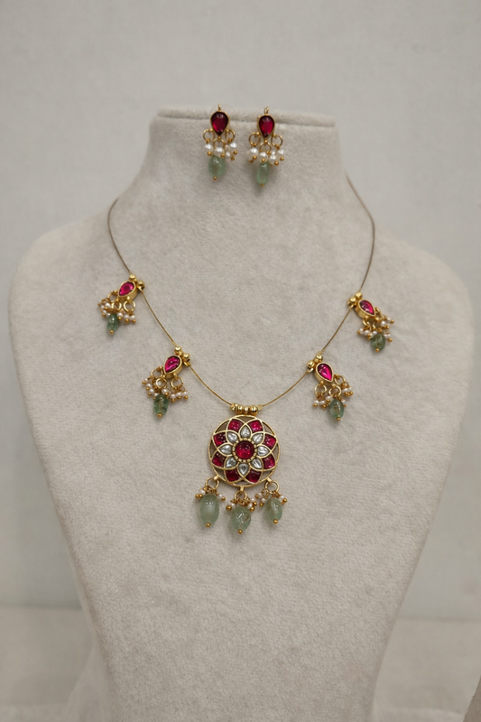 Floral Kundan Jadau Invisible Set