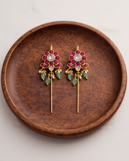 Jadau Kundan Bugadi Pin Earrings.-G351000
