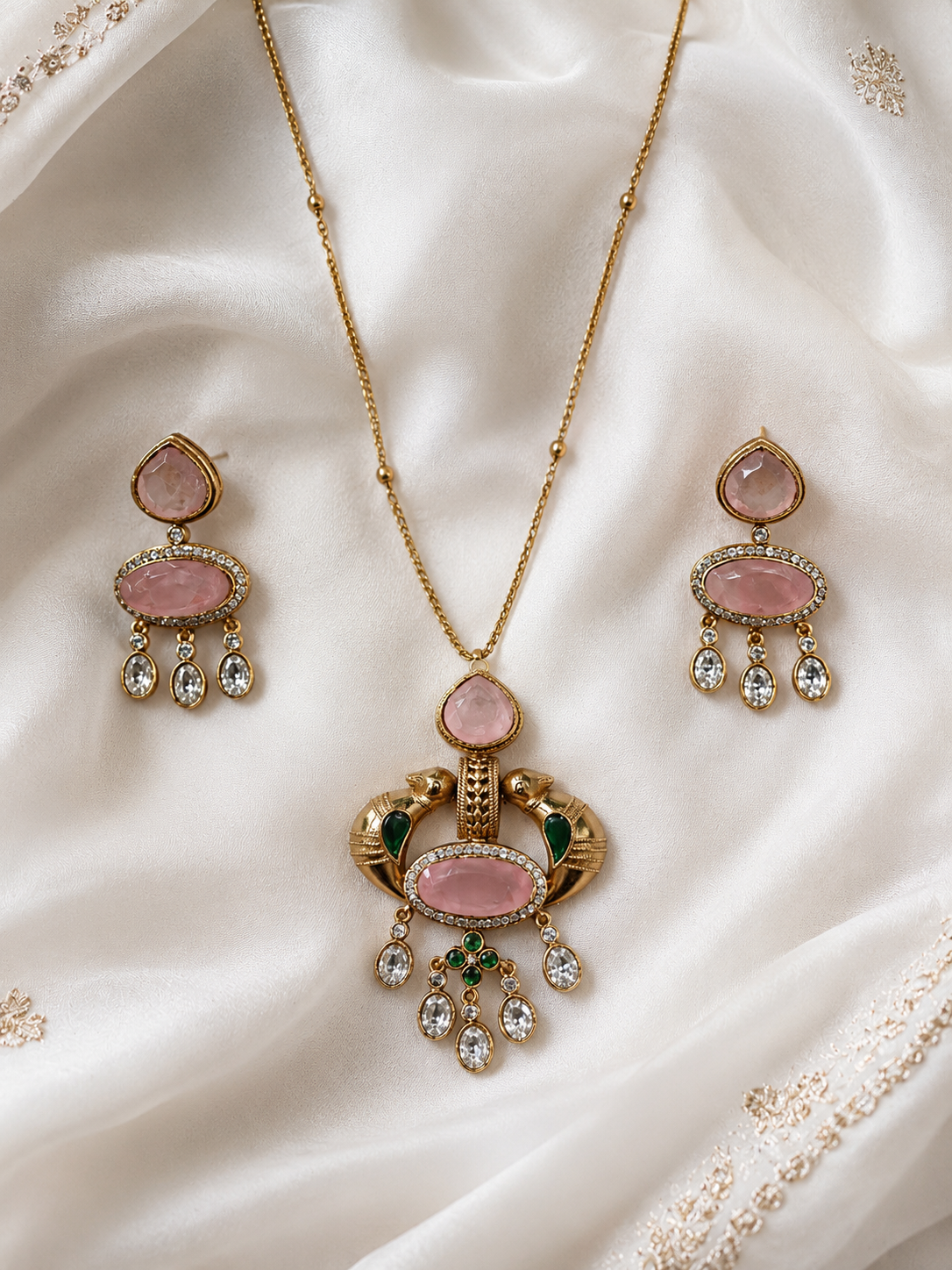 Victorian Polki Pendant Set-G453700