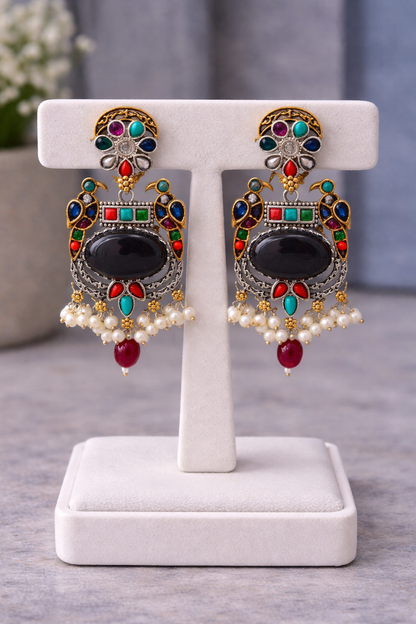 Fusion Dual-Tone Kundan & Pearl Jewellery Set-G351900