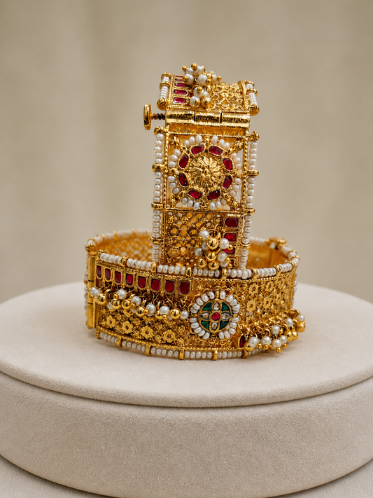 Pachhi Kundan Jadau Bangles(Set of 2)-G7511800