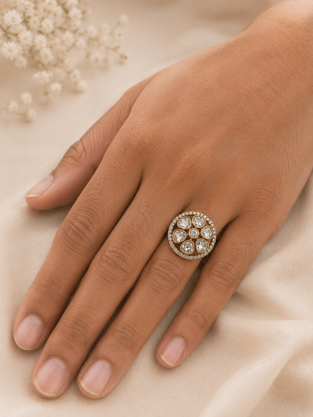 Kundan Statement Ring-G11650