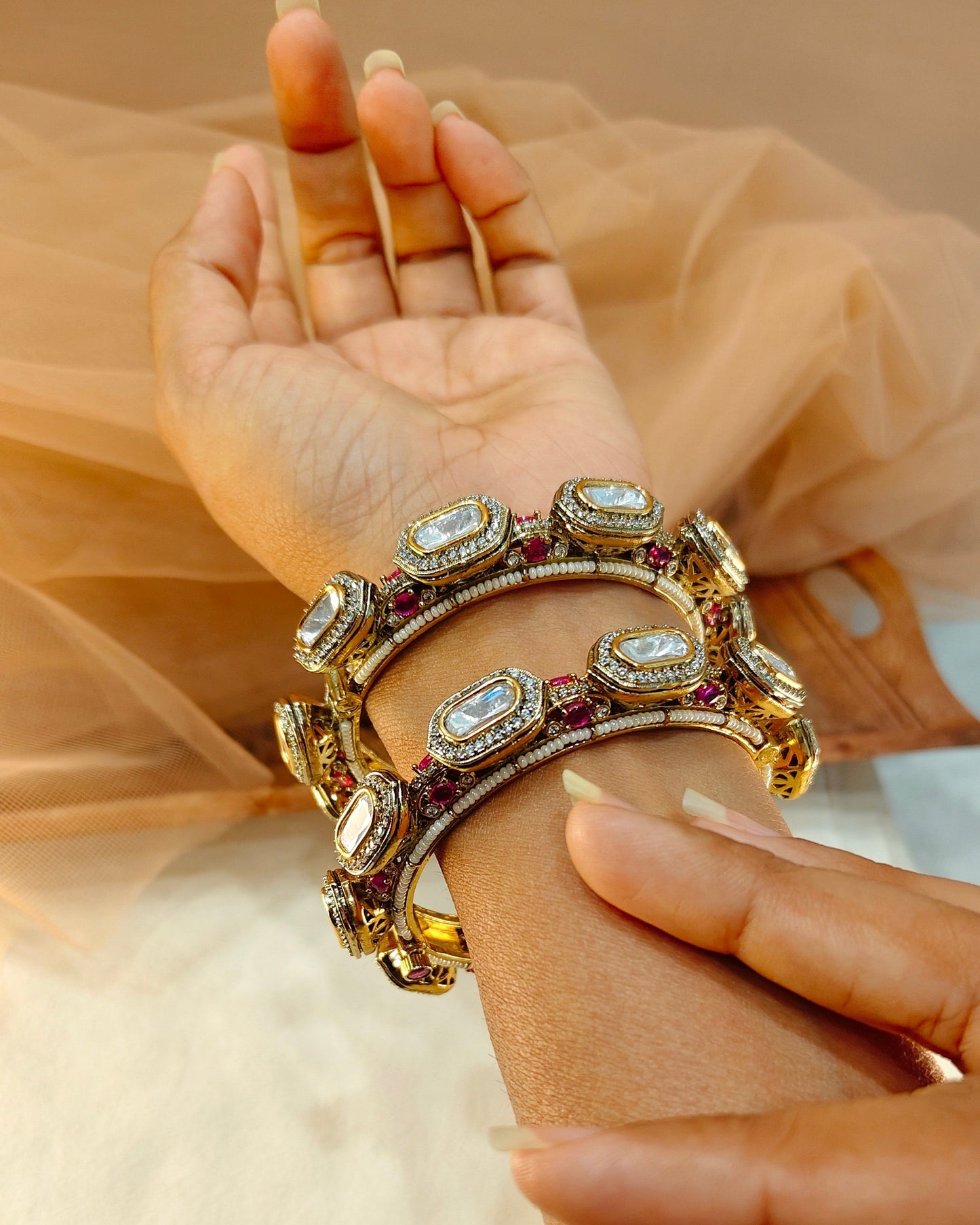 Moissanite Bangles(Set of 2)-G157300