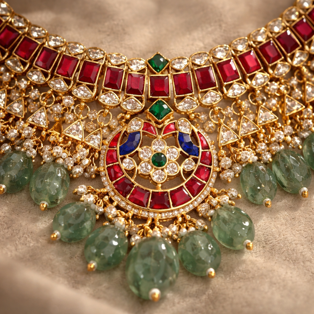 Heritage Pachi Kundan Choker Necklace Set