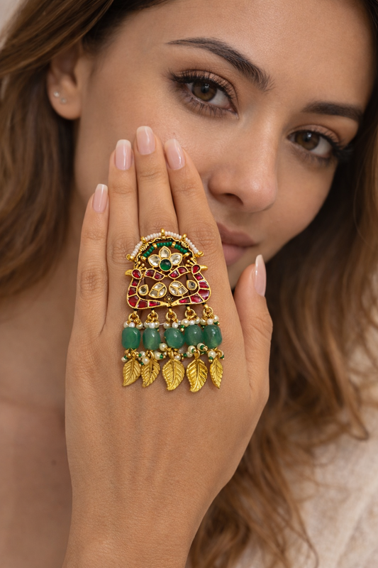 Jadau Tassel Cocktail Ring