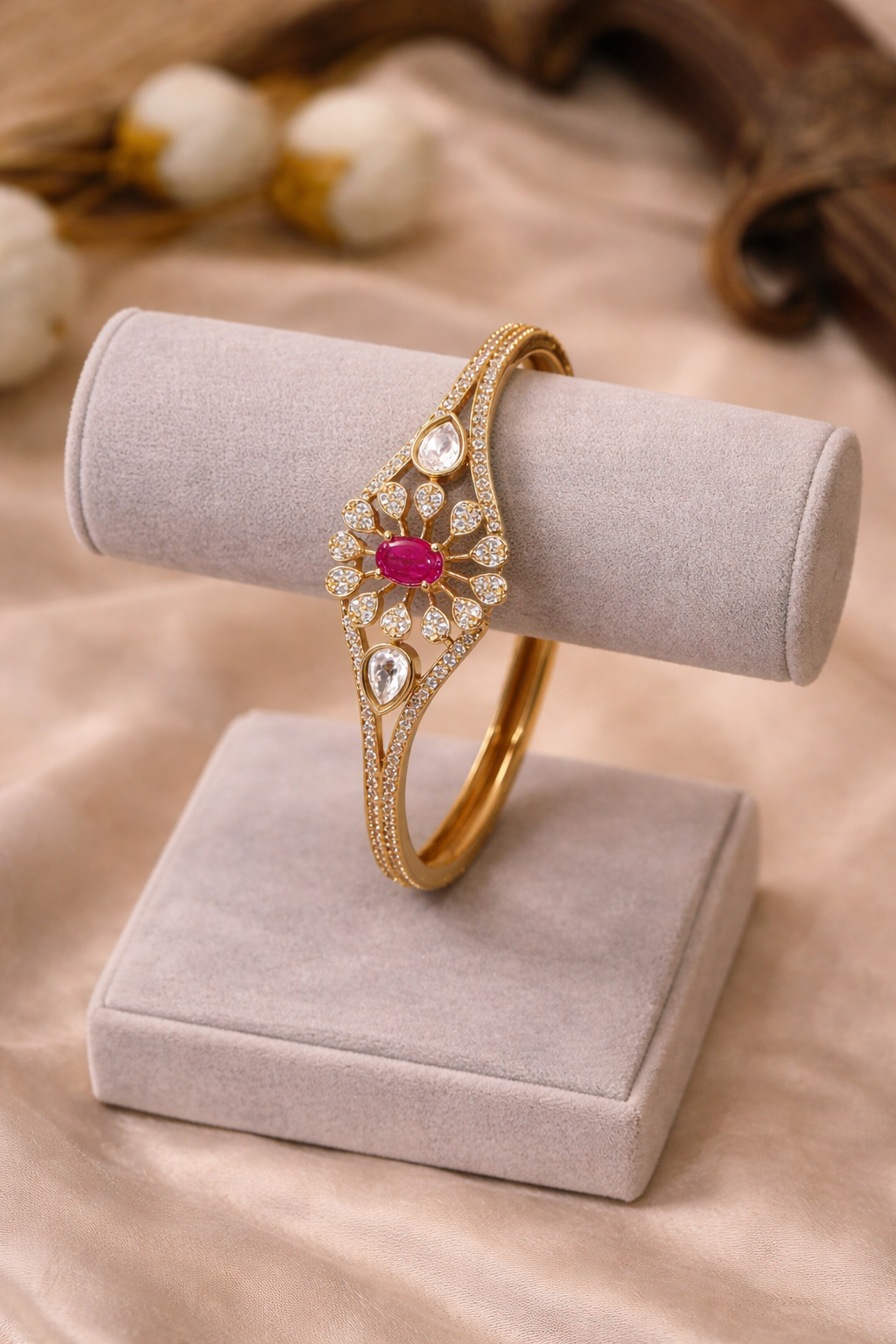 Rubby Moissanite Cuff