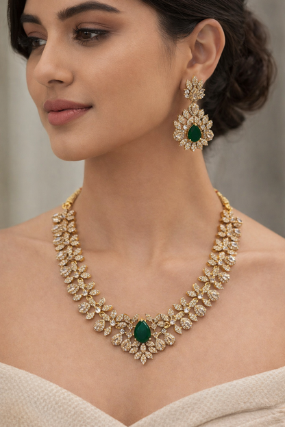 Emerald Almera Victorian Jewellery Set