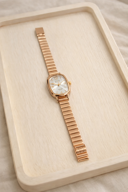 Stainless steel Gold Square Watch-G351100