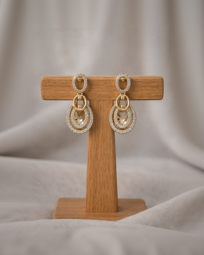 Gold Toned American Diamond Necklac Set-G351300