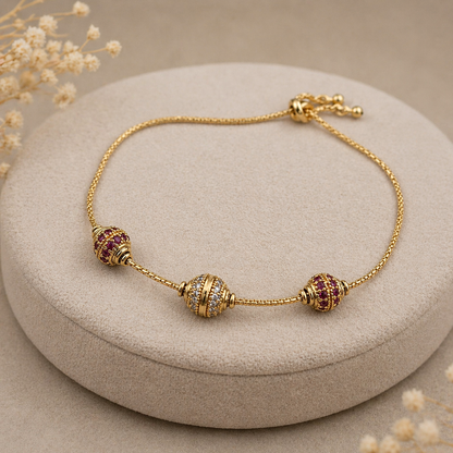 Victorian Gold-Plated Anklet(Payal)-G75600